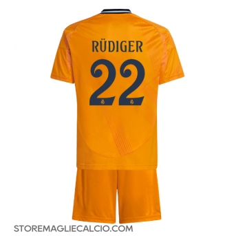 Real Madrid Antonio Rudiger #22 Maglia Gara Trasferta Repliche 2024-25 Bambino